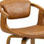 Chaise rembourrée brune et naturelle en similicuir-1123853813