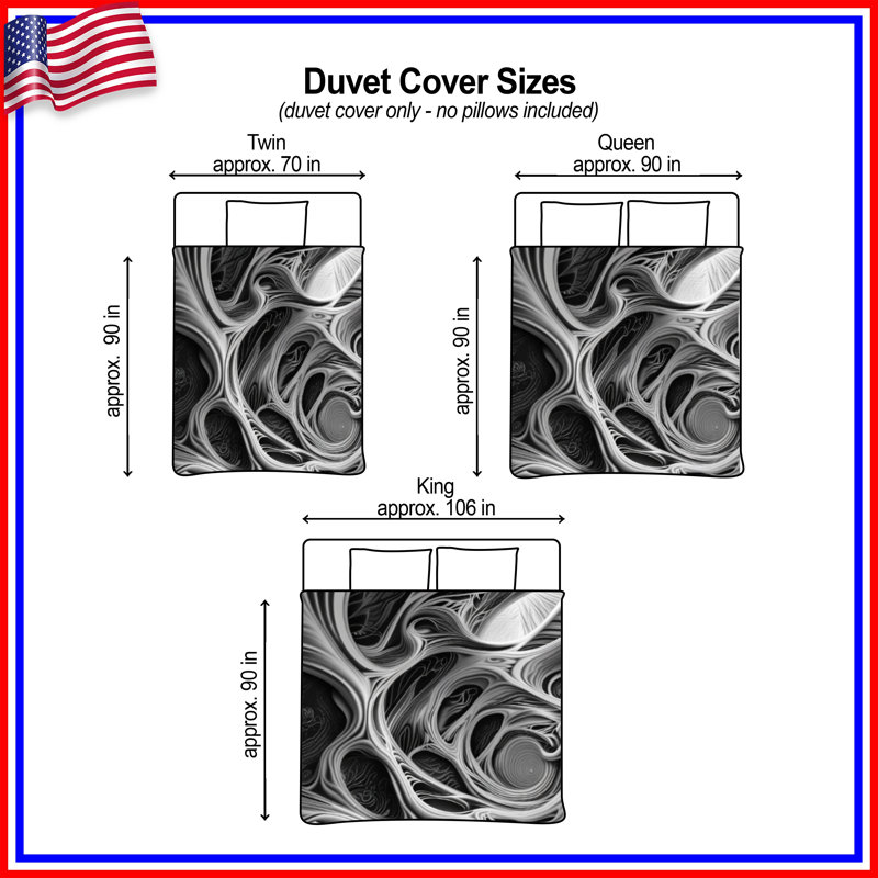 Intricate Abstract Swirls Duvet Covers, King
