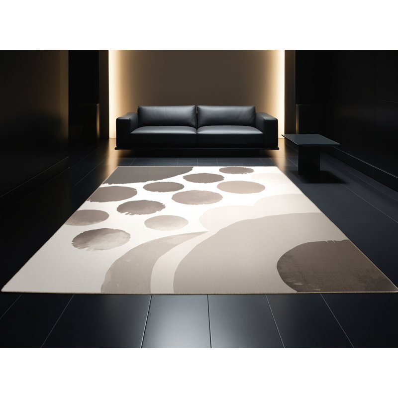 Machine Washable Ottoline Minimalist Ombre Rug in Beige – Beige Binding, 6' Square