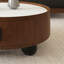 Tables basses et tables de cocktail avec rangement, 90 cm (35,43 po) en marbre et bois, style moderne pour la maison