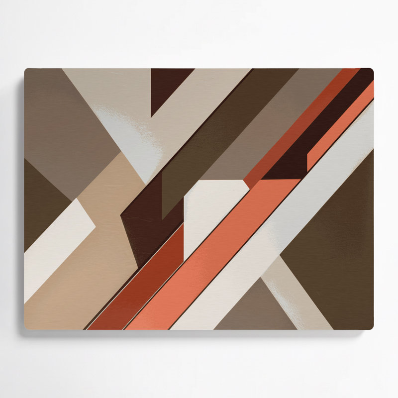 Art mural rigide en métal beige Hard Edge 91, H 8 po x l 10 po