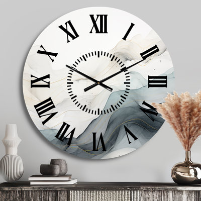 Horloge murale bleue et grise II