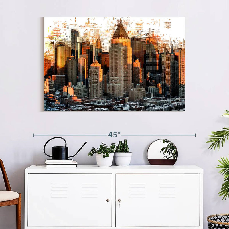 Sireci New York Buildings Abstract, 26" H x 39" W