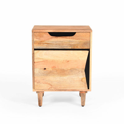 Original Natural Wood Simple Style Bedroom Nightstand