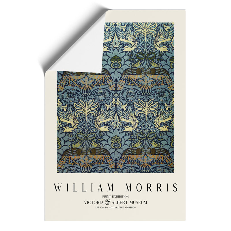 Peacock and Dragon Print by William Morris - Frameless Print, 30cm H x 21cm W x 0.1cm D