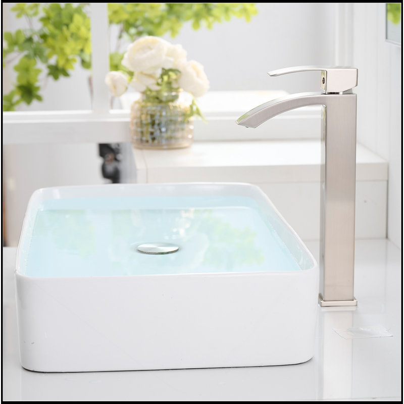 Brushed Nickel Bathroom Faucet,Faucet For Bathroom Sink, Single Hole Bathroom Faucet Modern Single Handle Vanity Basin Faucet