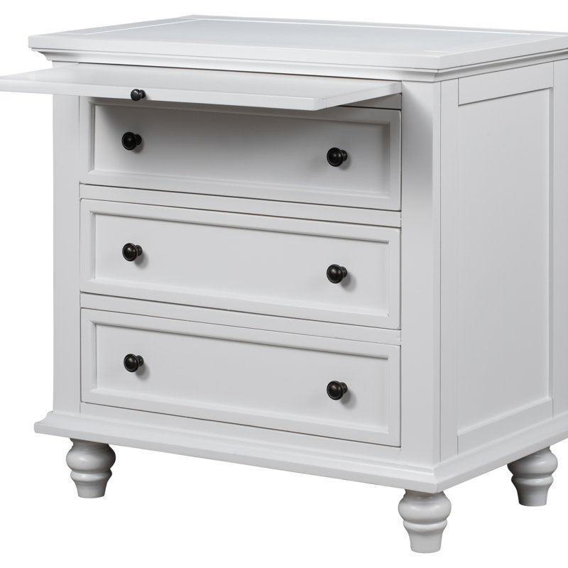 3 armoires en blanc - intérieur spacieux pour la vie organisée Table de bout Ustyle avec plateau escamotable, Blanc