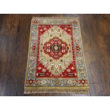 Tapis beige / rouge unique de 2 pi x 3 pi Brandonkyle
