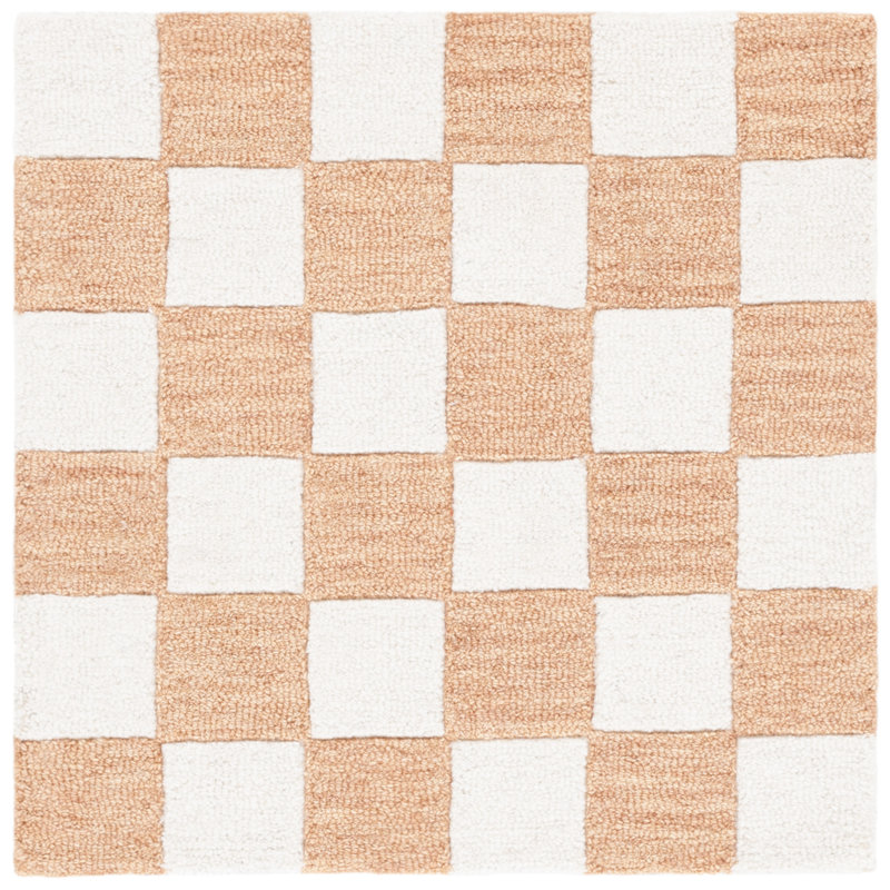 Arboles Ebony Hand Tufted Wool/Cotton Geometric Rug in Rust/Ivory, Runner 2'3" x 8'