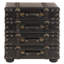 Commode décorative 4 tiroirs Urbana avec sangles à boucles et clous dorés