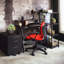 Bureau d'écriture noir avec tablette supérieure