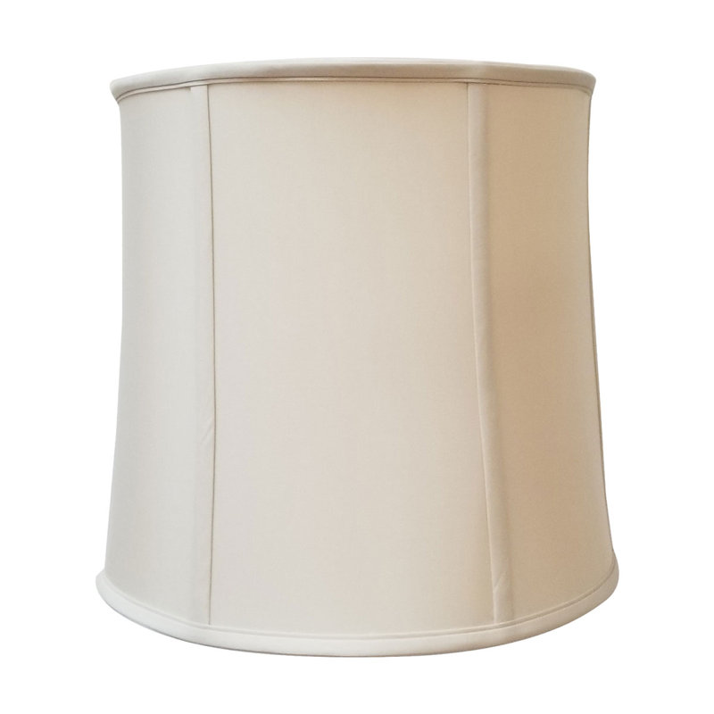Abat-jour tambour en soie / shantung (araignée), Beige, H 15 po x l 15 po x P 15 po