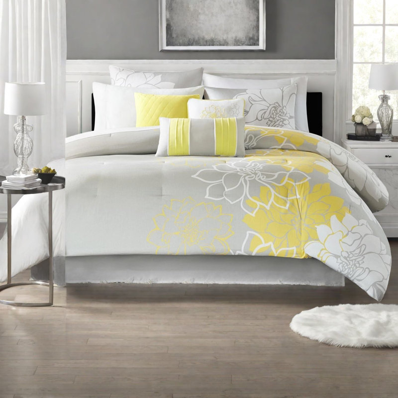 Premium Bedding Sets, Polyester Queen Floral Modern Home Comfort