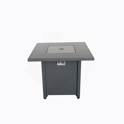 Table de foyer d'extérieur en acier avec couvercle H 25 po x l 30 po
