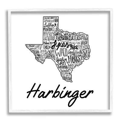 Texas State Typography cmw-069 Personalized Wall Art
