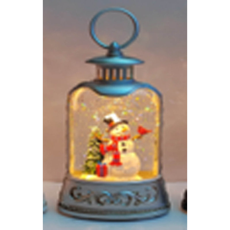 White Lantern LED Snow Globe