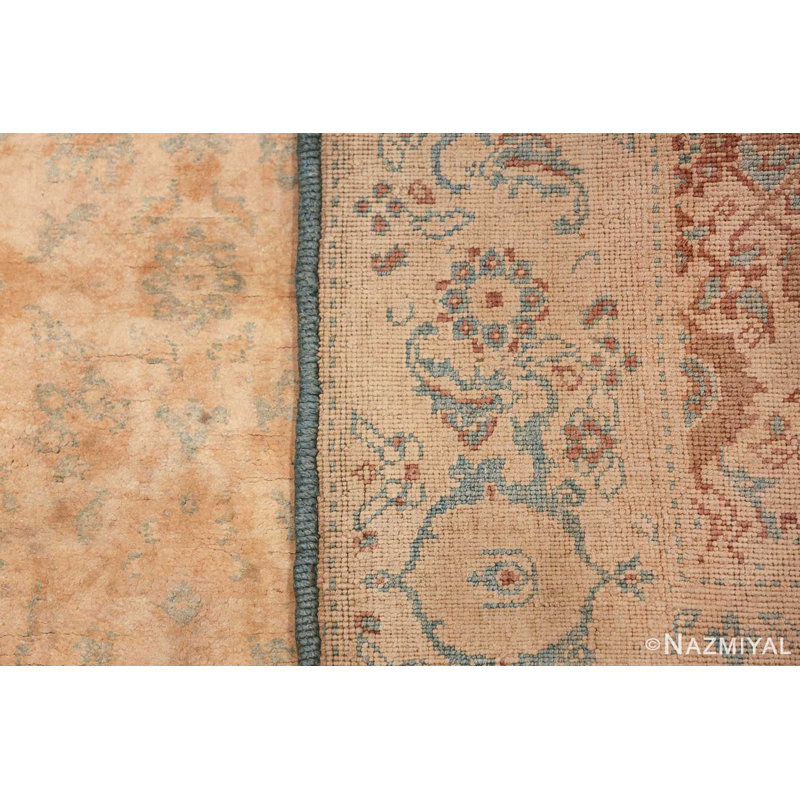 Tapis ivoire antique en coton Agra