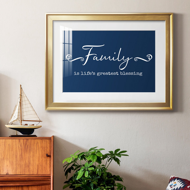 " Family Greatest Blessing ", Gold Framed Paper, 22.5" H x 30.5" W x 1.5" D, White Mat