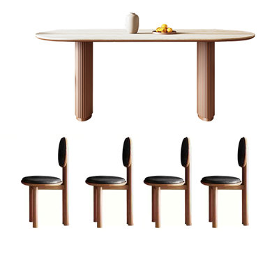 Ensemble de table à manger et de chaises de style rétro français