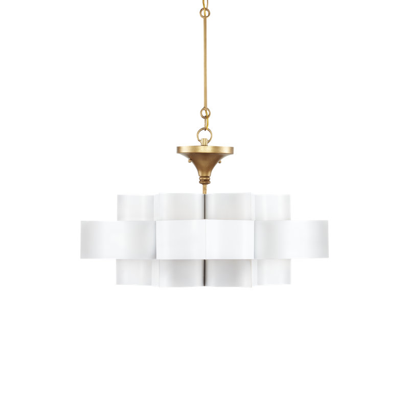 Petit luminaire suspendu Grand Lotus, Blanc sucre