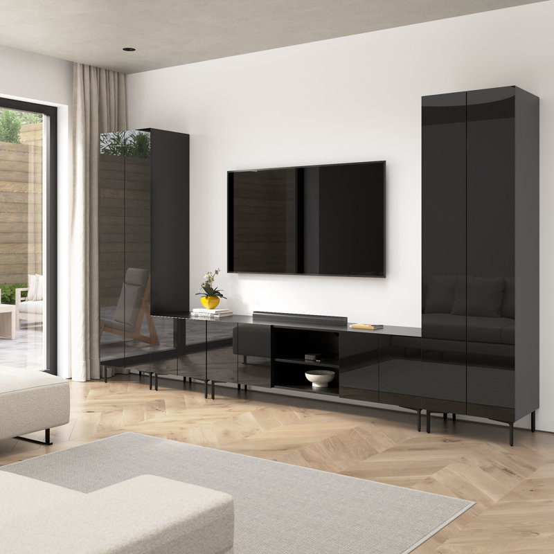 Meuble audio-vidéo modulaire de 141 W avec meuble télé, meuble de rangement et grandes armoires de rangement