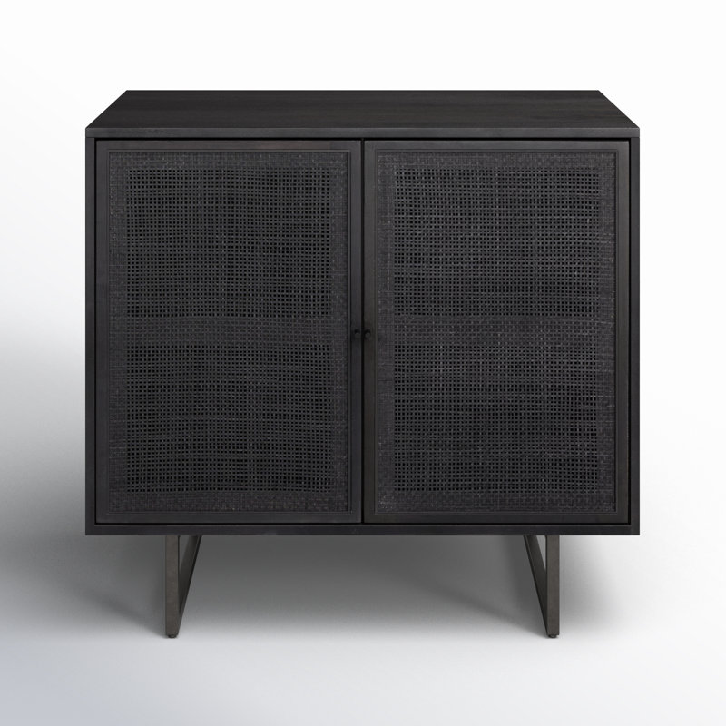 Carmel Solid Wood Accent Cabinet, Black