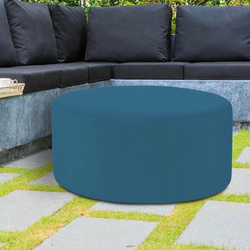 Payson Outdoor Ottoman, Sunbrella® Acrylic - Seascape Turquoise