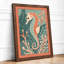 Seahorse and Coral Botanical - Framed Print-681876783-681876816