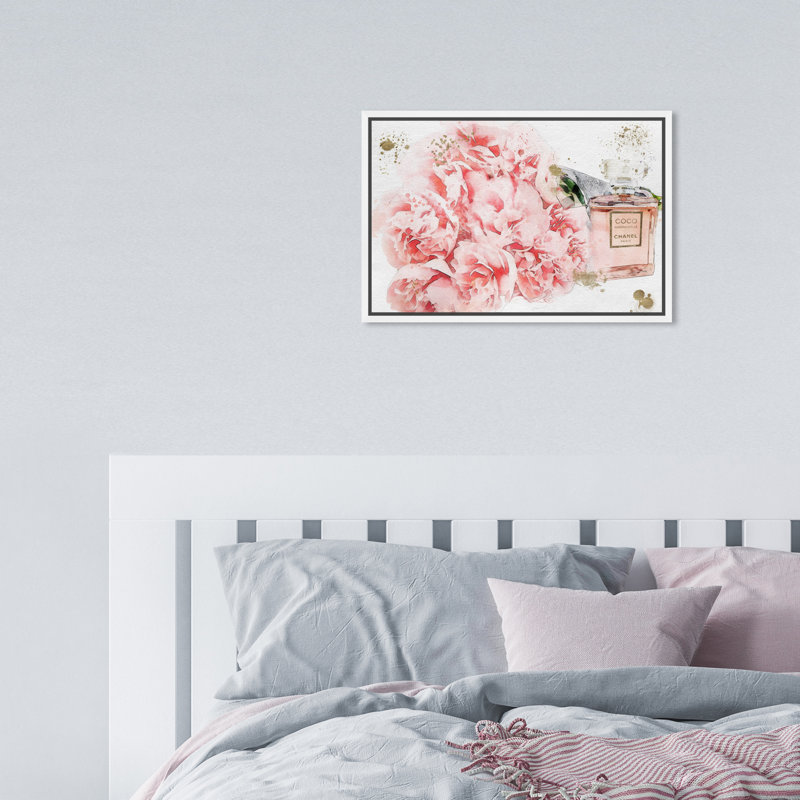 Fleurs et fleurs de parfum - impression, H 10 po x l 15 po, Toile avec cadre blanc