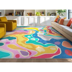 Crayola Modern Whimsy Waves Area Rug