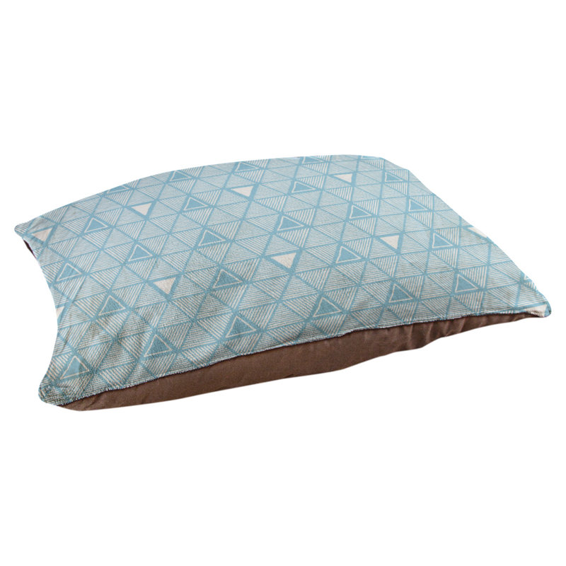Coussin pour chien Chen, Moyen (l 40 po x P 6,5 po x H 30 po), Bleu sarcelle / blanc