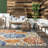 Weyland Floral Power Loom Blue/Orange Indoor/Outdoor Patio Rug-1438011372