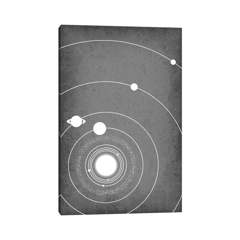 Minimalist Solar System III - Wrapped Canvas Print, 20.32 cm H x 30.48 cm W