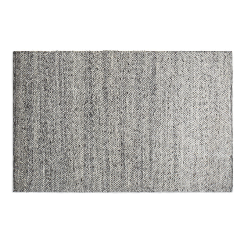 Sinder Wool Area Rug in Gray, Rectangle 5' x 8'