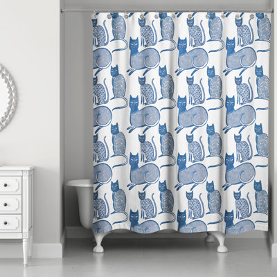 Ensemble de rideau de douche à imprimé animal + crochets