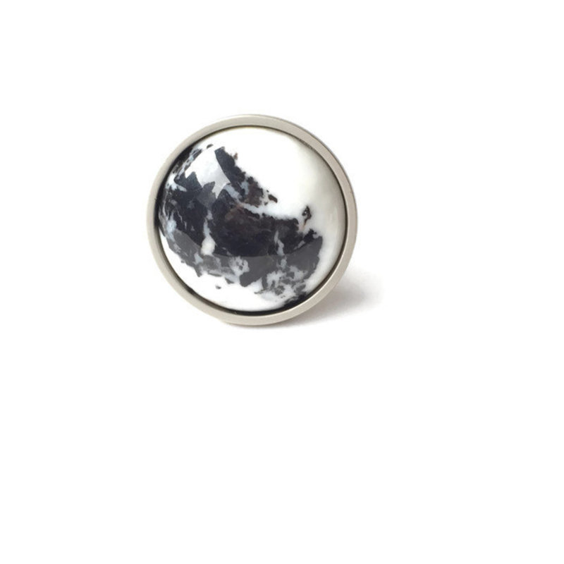 1.25" Diameter Mushroom Knob, Satin Nickel/Black/White