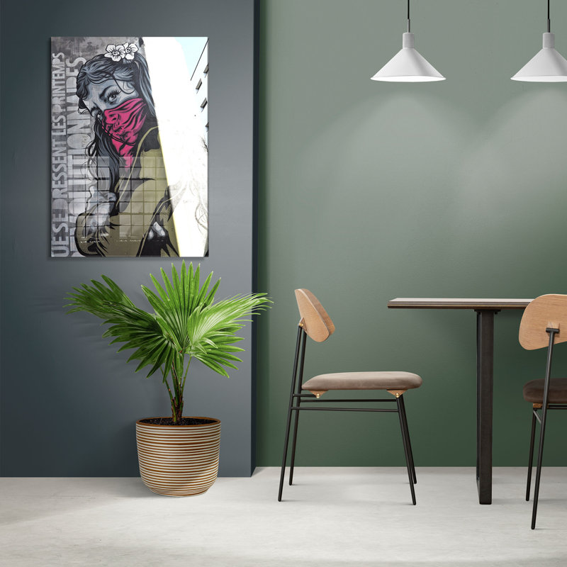 Peinture élégante en verre trempé de 11,8 po x 17,7 po | 100% verre trempé, épaisseur: 0,16 pouce | Superbe art mural pour la décoration intérieure, durable et facile à nettoyer, parfait pour les espaces de salon et de bureau