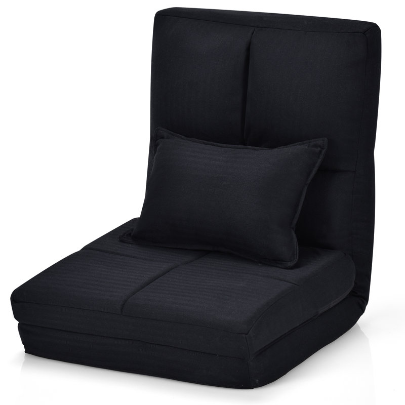 Alanis Twin 103 " Velvet Futon Chair, Black Velvet