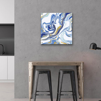  «Bleu psychédélique 2» par Danhui Nai, art mural en verre acrylique, 36 po x 36 po