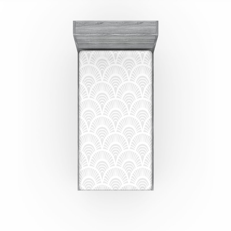Drap-housse orange Ambesonne, Taupe chaud / blanc festonné, Drap-housse pour lit simple TG