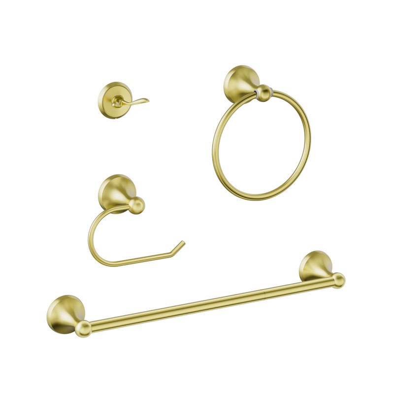 4 - Piece Bathroom Hardware Set, Light Gold