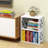 Small Bookshelf For Small Spaces, 2-Tier White Bookcase, C...