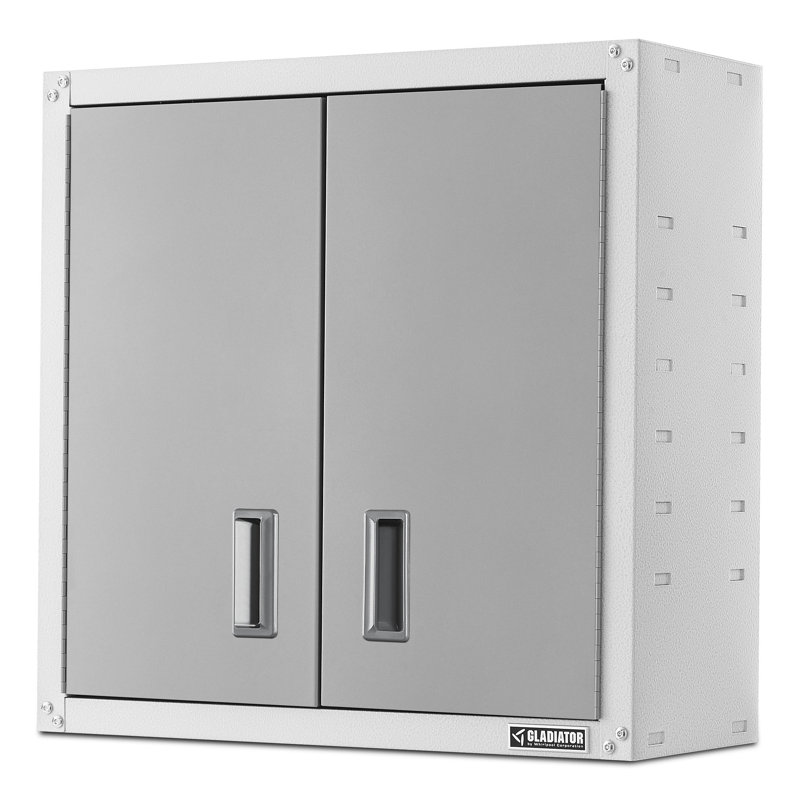 Single Storage Cabinet, Silver/White