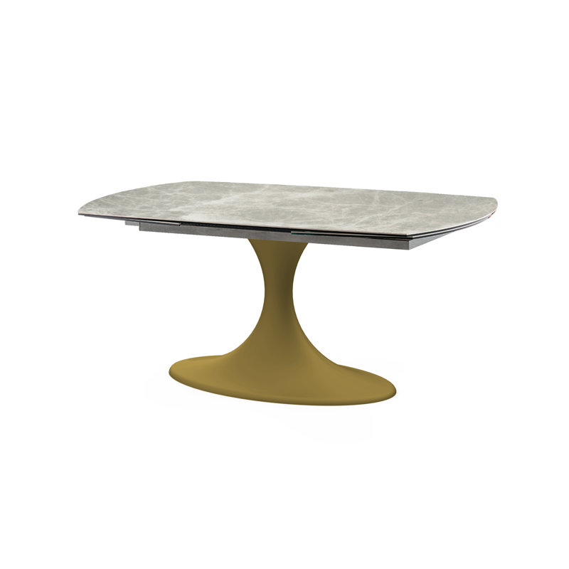 CALICE Dining Table, H77 x L240 x W90cm, Gold, Ice Grey