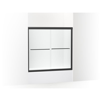 Finesse 59.62'' - W x 55.5'' H Double Added Door Frameless Tub Door with CleanCoat(R)