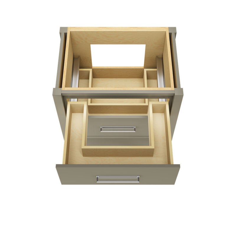 Kiawah Two-Drawer Single Bath Vanity, French Olive, Polished Chrome, 30"