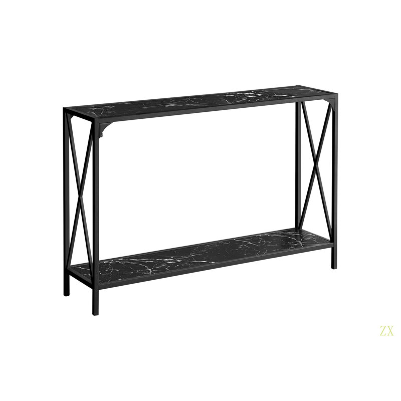 Accent Table, Console, Entryway, Narrow, Sofa, Living Room, Bedroom,  Marble Look,  Metal, Contemporary, Modern