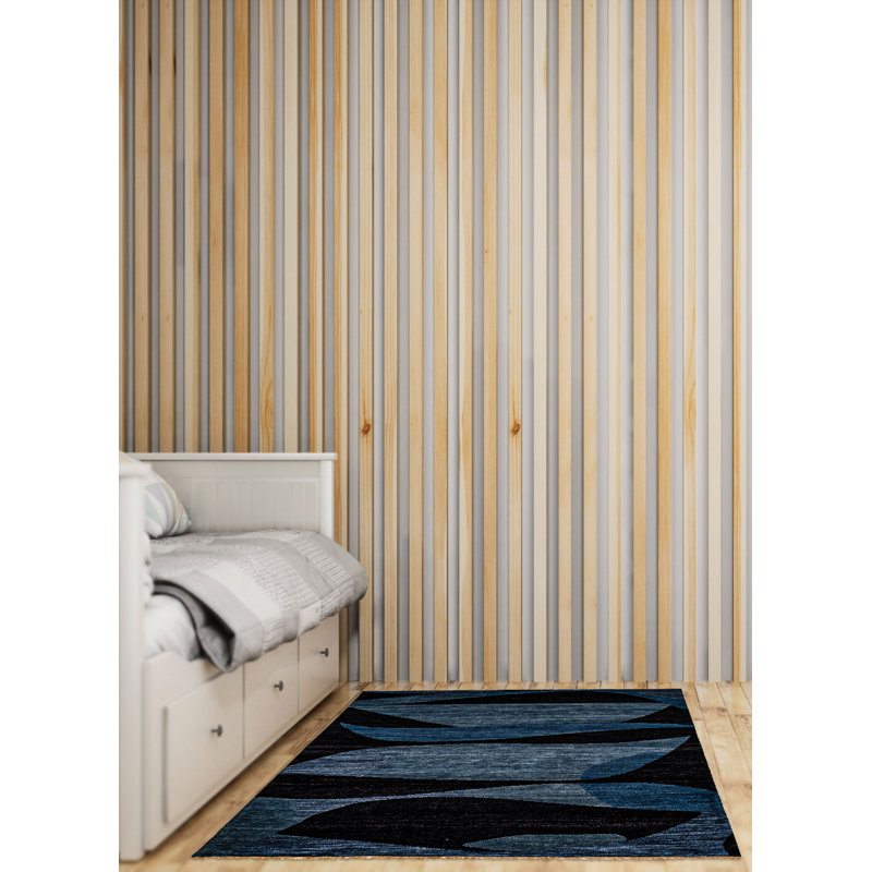 Tapis bleu Peshawar Ziegler 4 pi 10 po x 6 pi 7 po