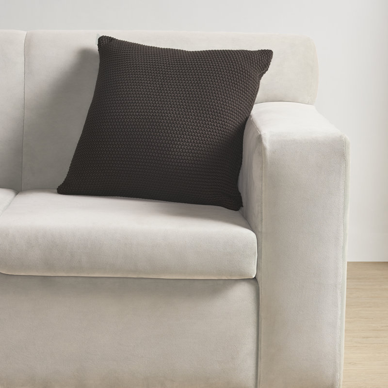 Housse de coussin en coton de couleur nautique, Chocolat