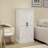 50" LED Kitchen Pantry Cabinet,Freestanding Buffet Cupboards Sideboard With 2 Doors With Racks And 2 Adjustable Shelves For Kitchen, Living Room And Dinning Room-White